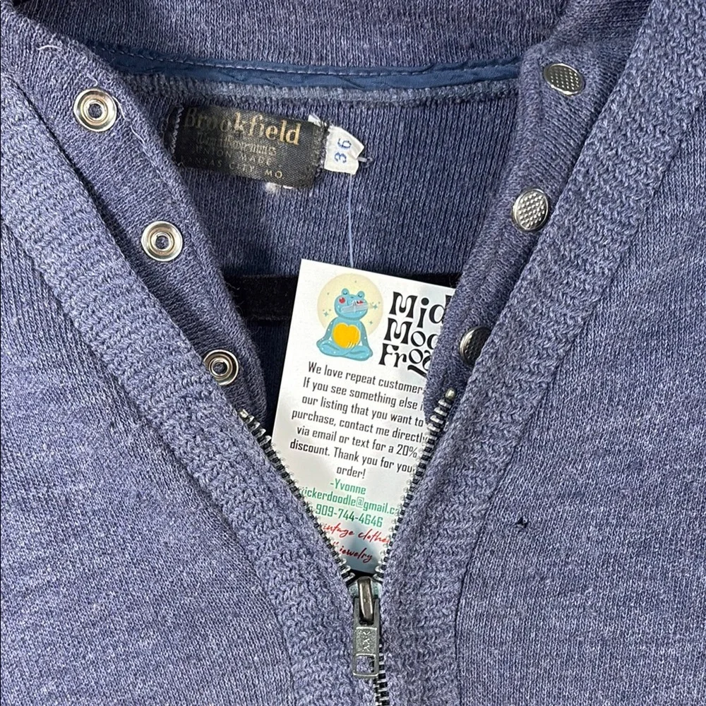 USPS mail carrier Brooksfield vintage Heather Blue Cardigan 36”‎ box H1